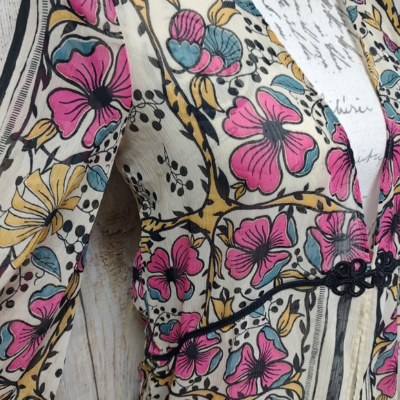 Zata trf Collection XS Floral Long Kimono Cardigan! - Picture 4 of 9